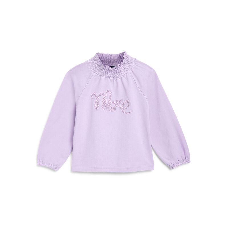 Girls Light Lilac Printed Long Sleeve T-Shirt image number 0